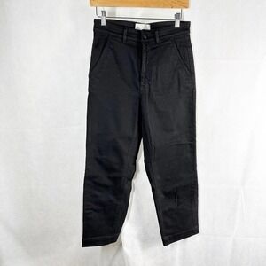 Everlane High Rise Black Denim Straight Leg Crop Jeans Size US 4